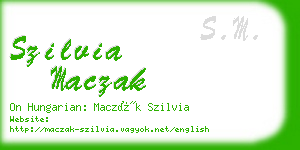 szilvia maczak business card